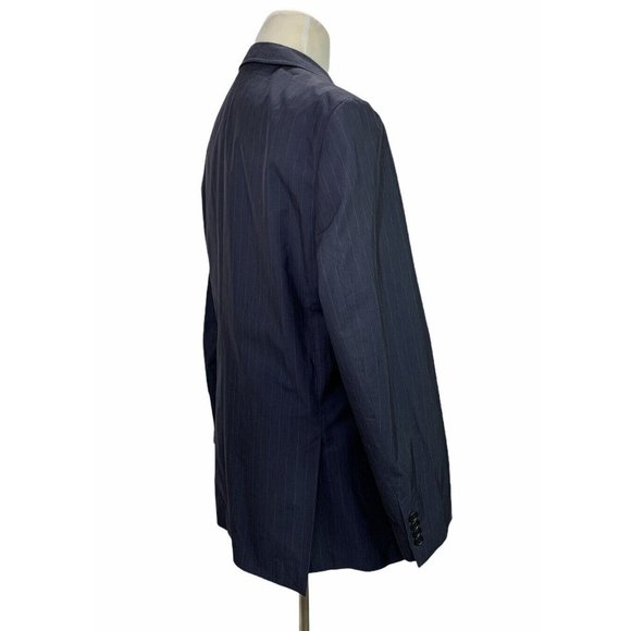 Faconnable Blue Striped Silk Cotton Sport Coat Blazer Jacket Size Large - Picture 4 of 10